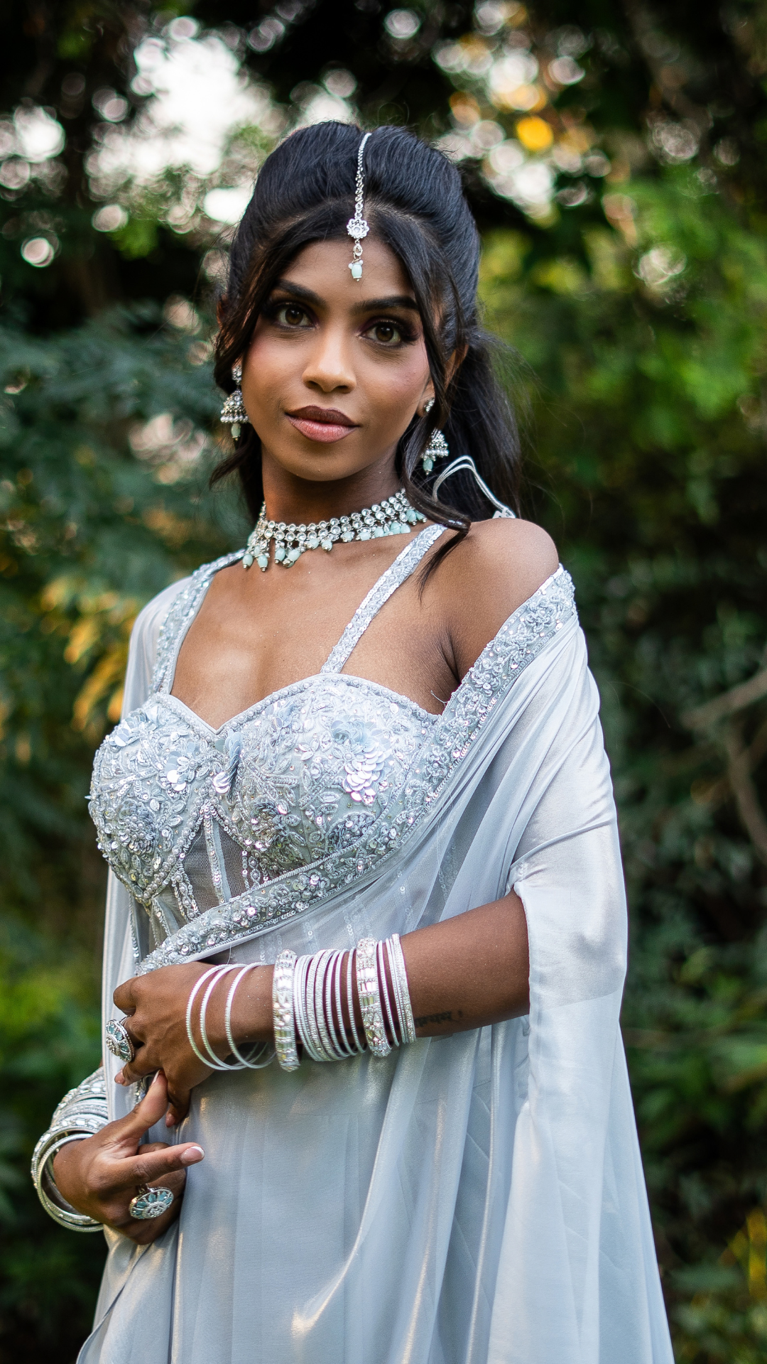 Sky Blue Corset Cape Set