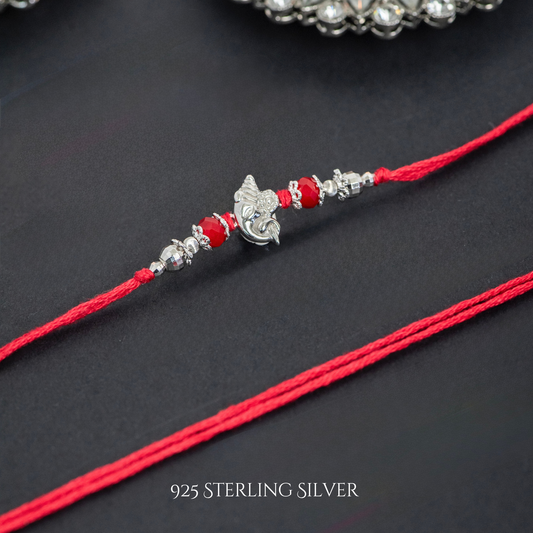 Ganesh with Rudraksh 925 Sterling Silver Designer Laxmi String