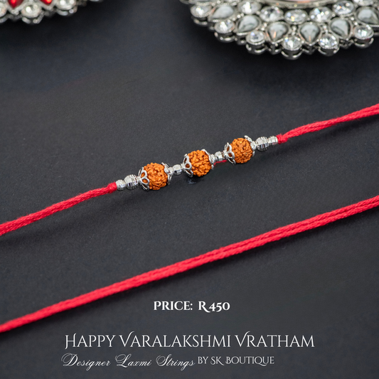 Rudraksh 925 Sterling Silver Designer Laxmi String