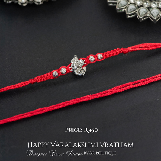 Knotted Ganesh 925 Sterling Silver Designer Laxmi String