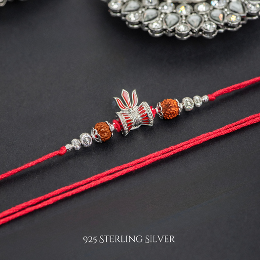 Damru 925 Sterling Silver Designer Laxmi String