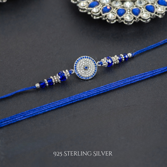 Evil Eye with Rudraksh 925 Sterling Silver Designer Laxmi Sting