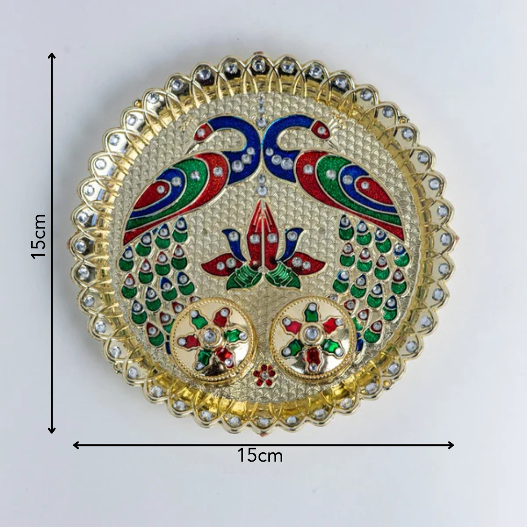 Silver & Gold Peacock Tray