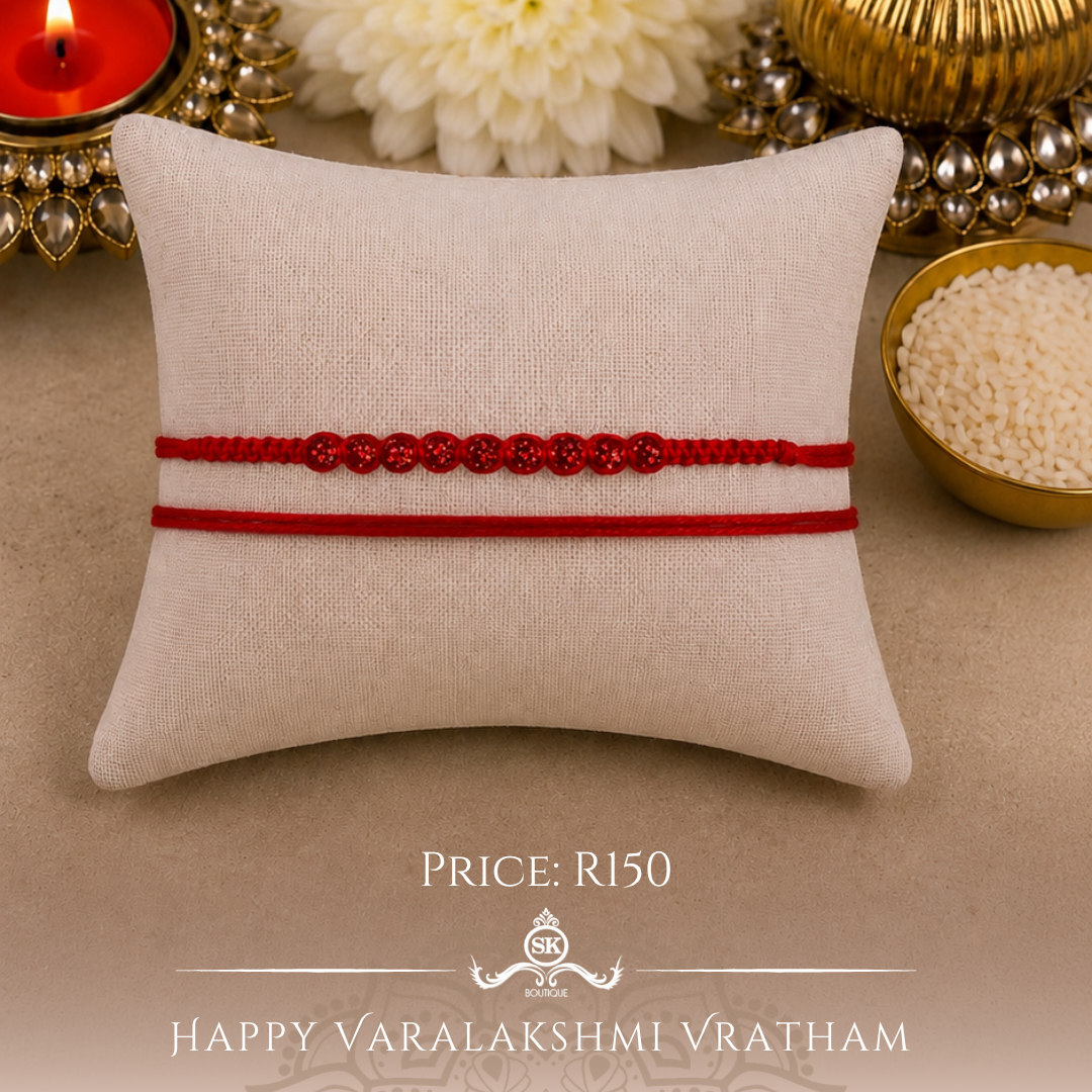 Red Swarovski Knotted Designer Laxmi String