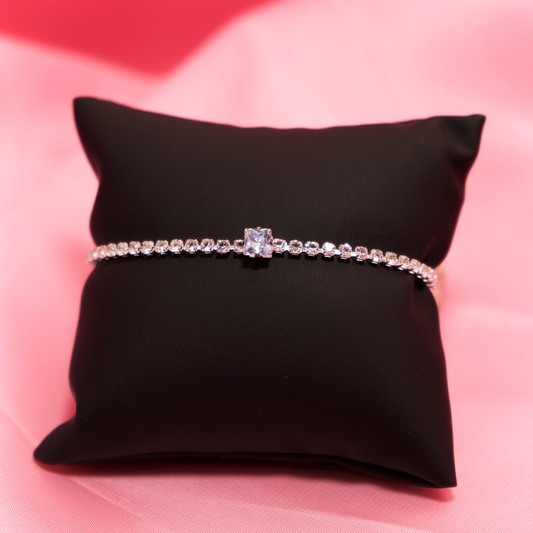 Pink Center Tennis Bracelets