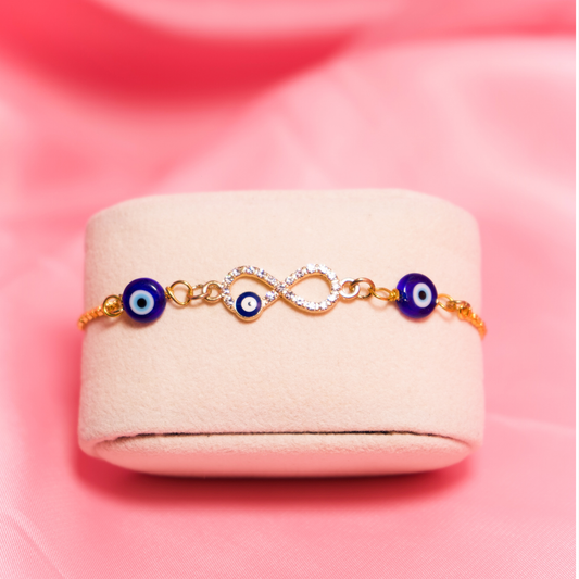 Infinity with Evil Eye Swarovski Bolo Bracelet
