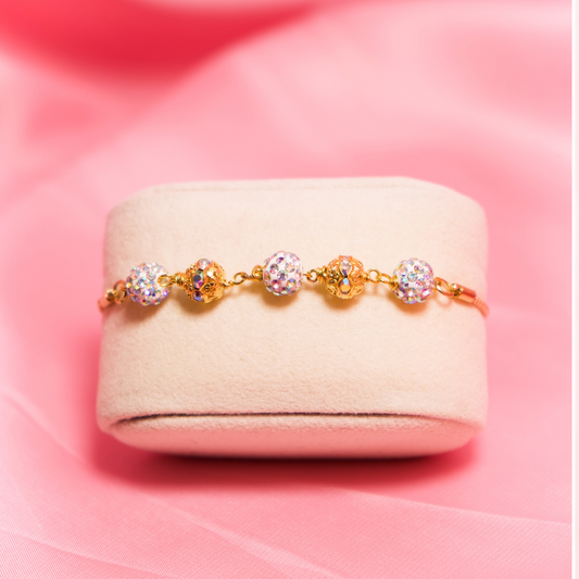 Small Rainbow Swarovski Bolo Bracelet