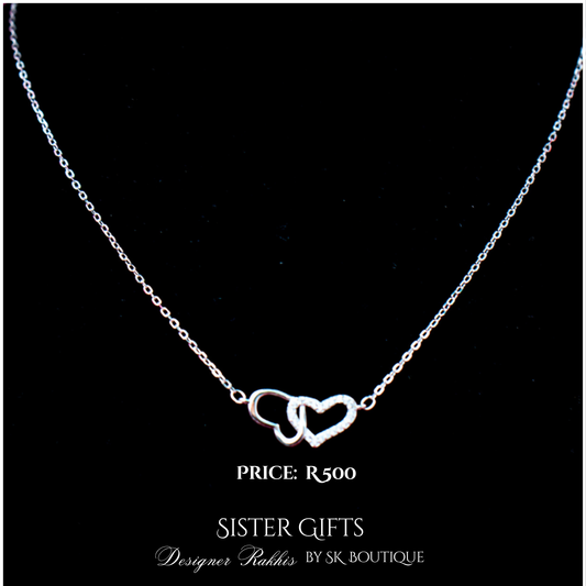 Intertwined Heart Cubic Zirconia Sterling Silver Necklace