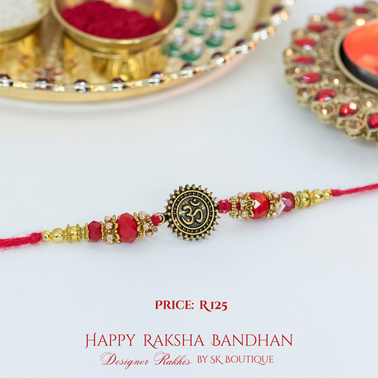 Aum with Red Designer Rakhi