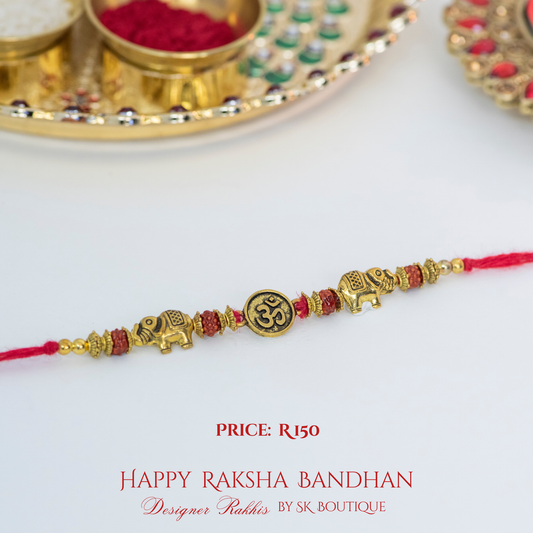 Aum with Elephants Designer Rakhis