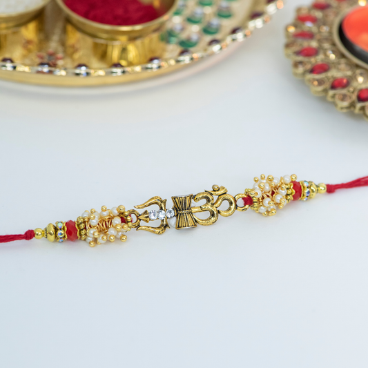 Trishul & Aum with Jhumkis Designer Rakhi