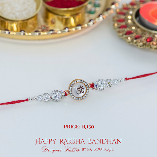 Aum with Swarovski Beads Designer Rakhi