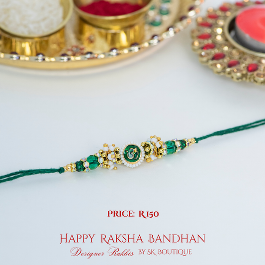 Small Aum with Jhumkis Designer Rakhi