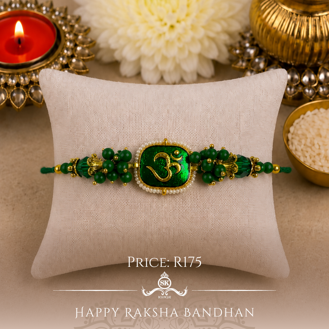XL Green Kundan Designer Rakhi