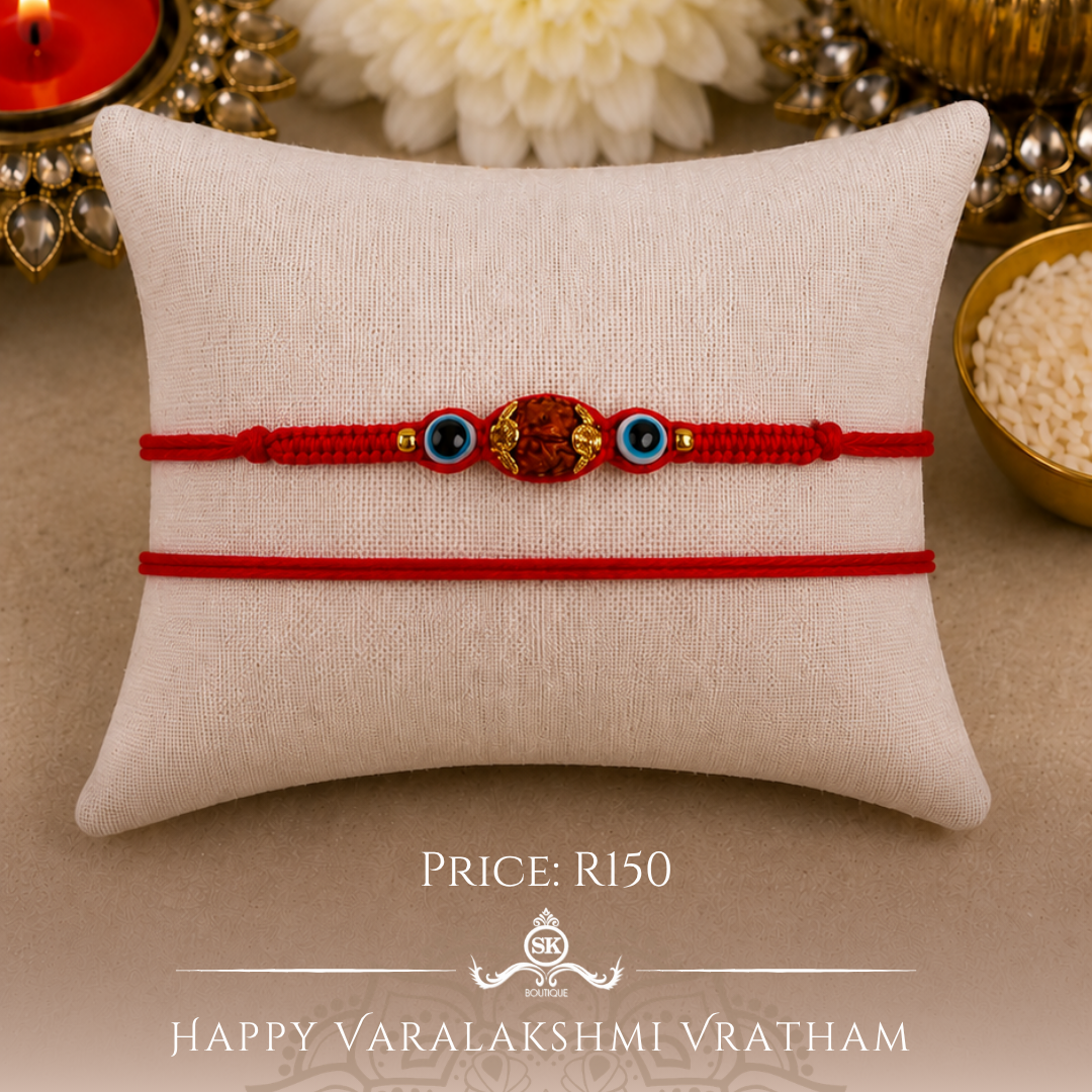 Rudraksh with Evil Eye Knotted Designer Laxmi String