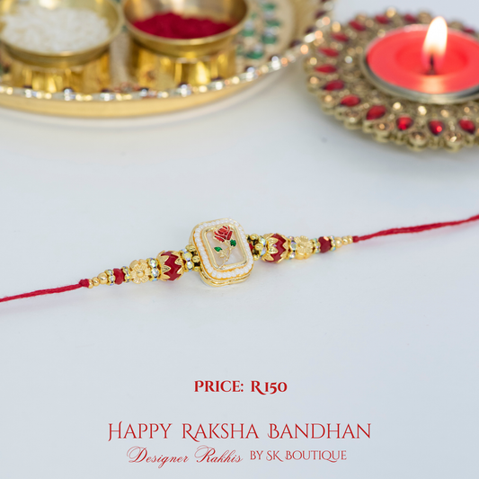 Flower Kundan Designer Rakhi