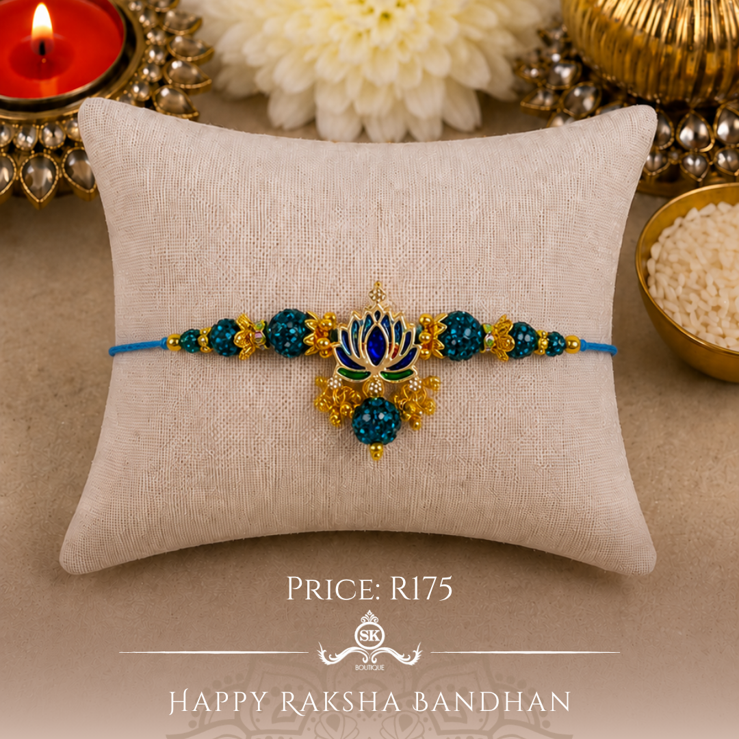 Blue Lotus Flower Jumki Rakhi