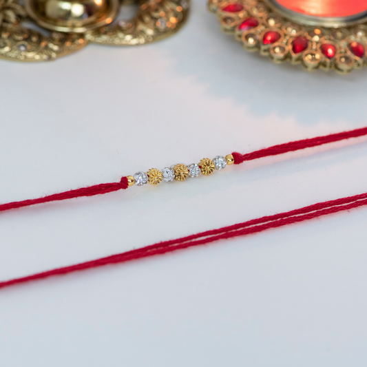Flower with Gold Swarovski Beaded Designer Laxmi String
