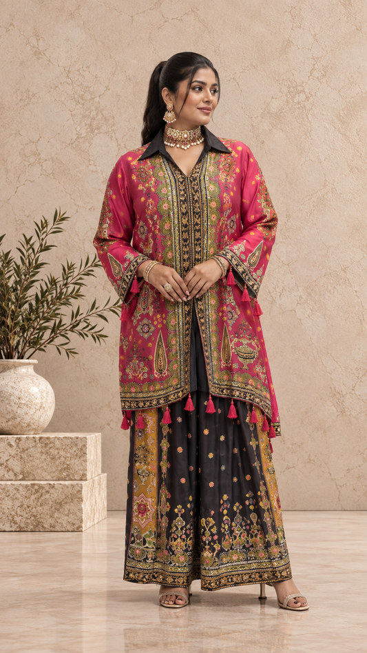 Soft Printed Crepe Kaftan Set