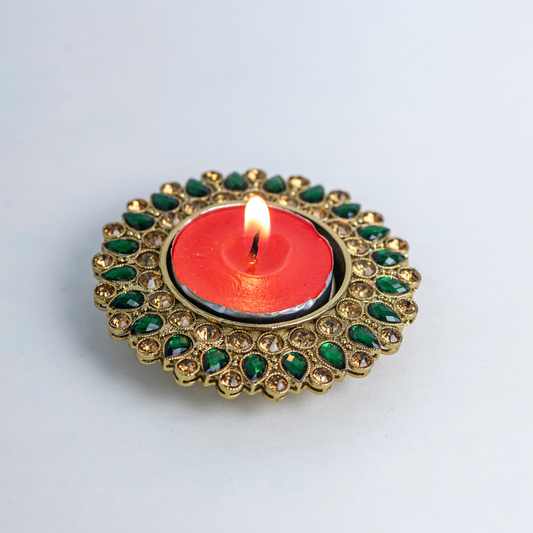 Red & Gold Complex Diya