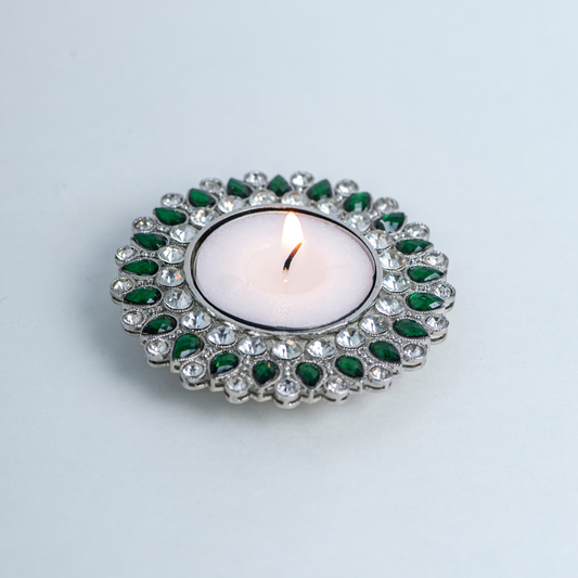 Red & Silver Complex Diya