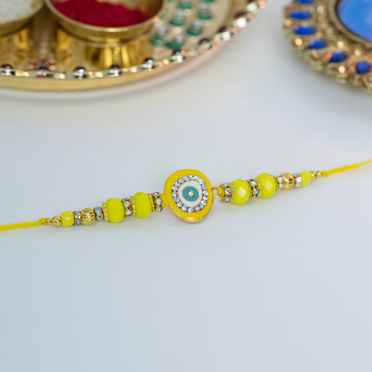 Pink Swarovski Evil Eye Designer Rakhi
