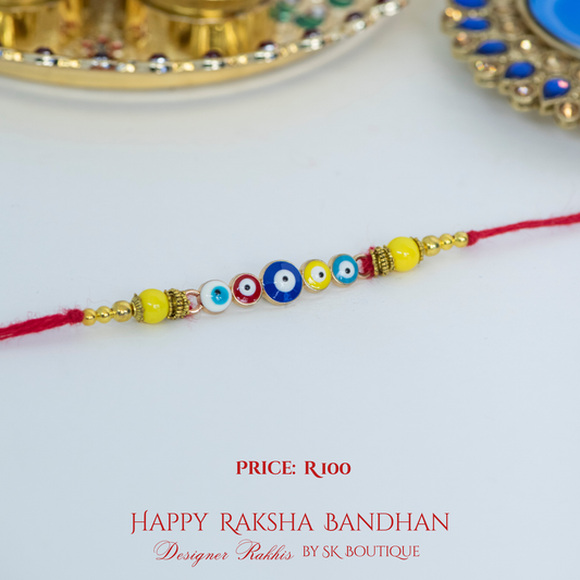 Yellow Evil Eye Designer Rakhi