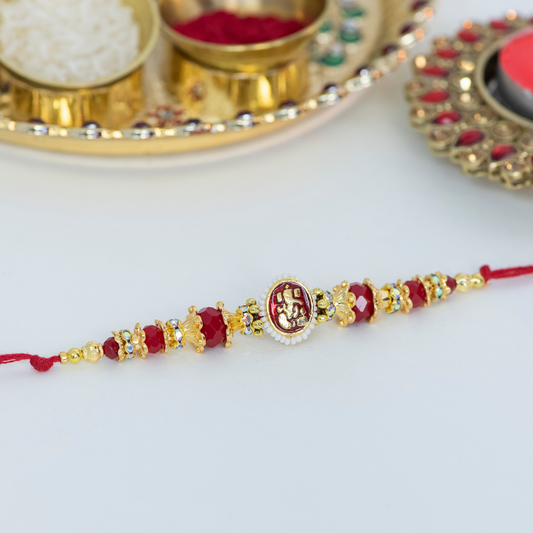 Blue Ganesha with Evil Eye Designer Rakhi