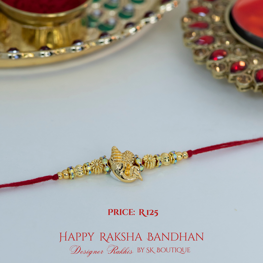 Ganesha with Florals Designer Rakhi