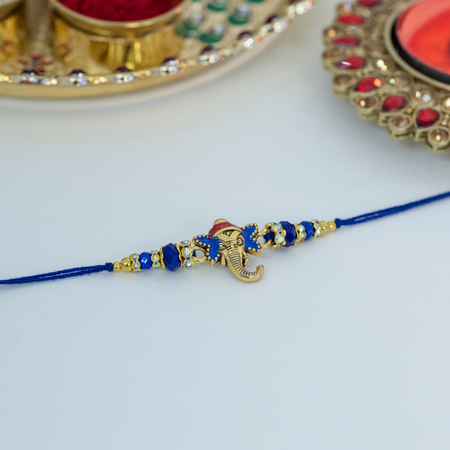 Red Colourful Ganesha Designer Rakhi