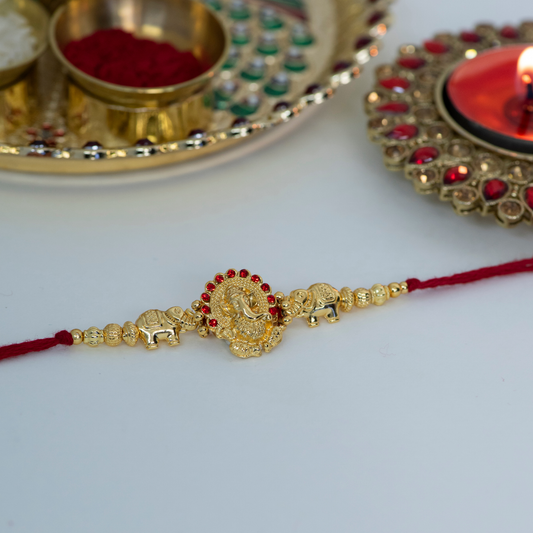 Ganesha with Red Designer Rakhi
