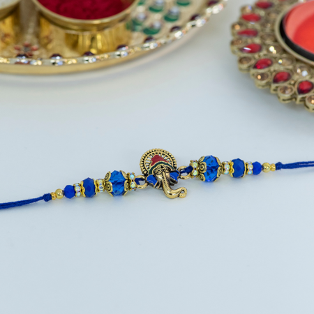 Red Colourful Ganesha Designer Rakhi