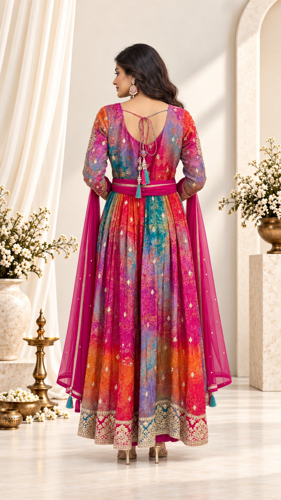 Colourful Tie Dye Punjabi Set