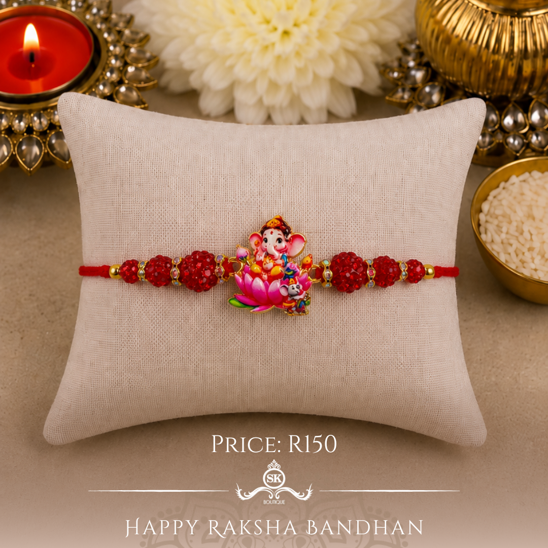 Red Baby Ganesha Designer Rakhi