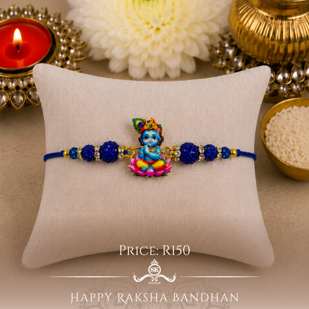 Blue Baby Krishna Designer Rakhi