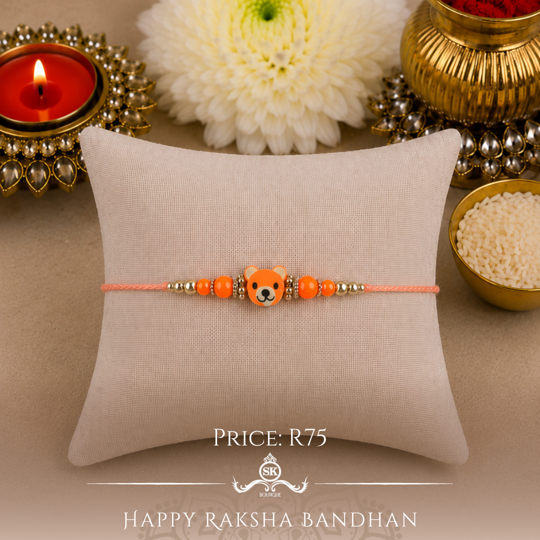 Orange Teddy Designer Rakhi