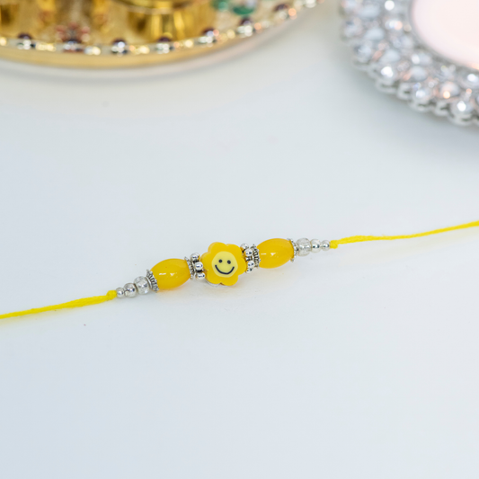 Blue Flower Smiley Designer Rakhi