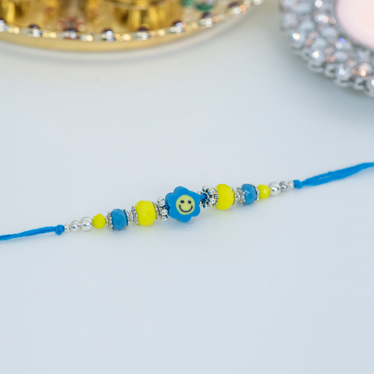 Green Flower Smiley Designer Rakhi