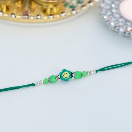 Hot Pink Flower Smiley Designer Rakhi