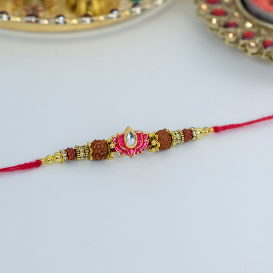 Aum Lotus Flower Designer Rakhi