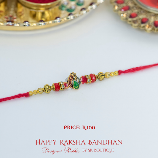 Red Peacock Designer Rakhi