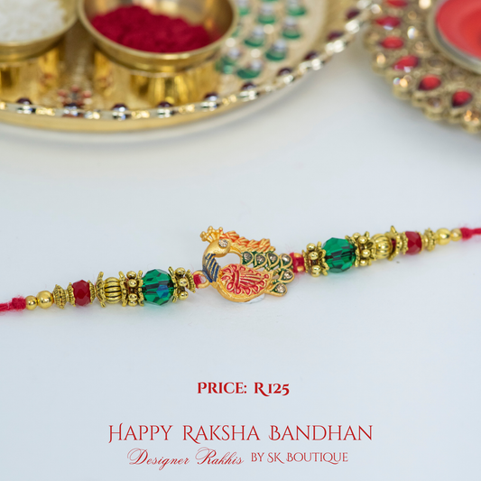 Colourful Peacock Designer Rakhi