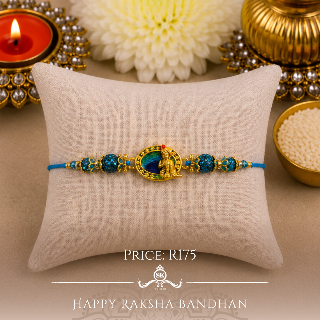 Beaded Peacock Feather Designer Rakhi