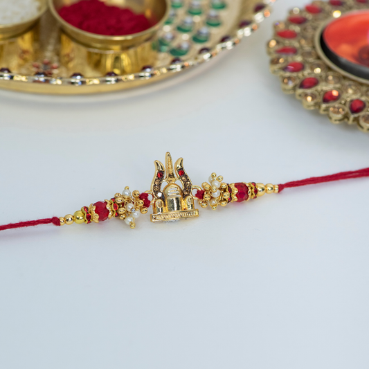 Shivling with Red Designer Rakhi