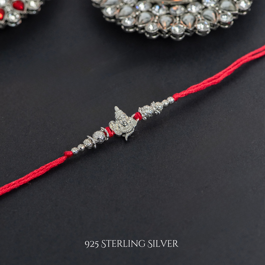 Shiv with Rudraksh 925 Sterling Silver Designer Rakhi