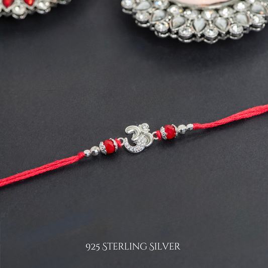 Aum with Rudraksh 925 Sterling Silver Desigenr Rakhi