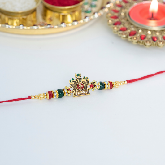 Swaminarayan Mandir with Jhumki Designer Rakhi