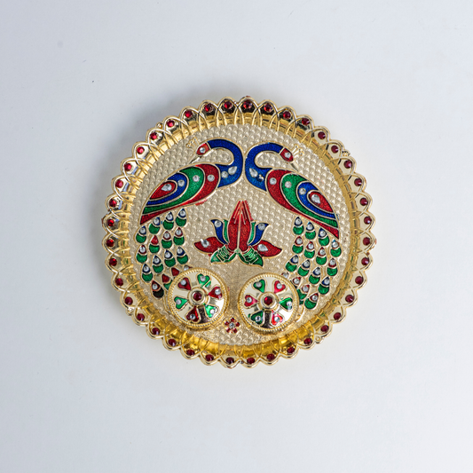 Silver & Gold Peacock Tray