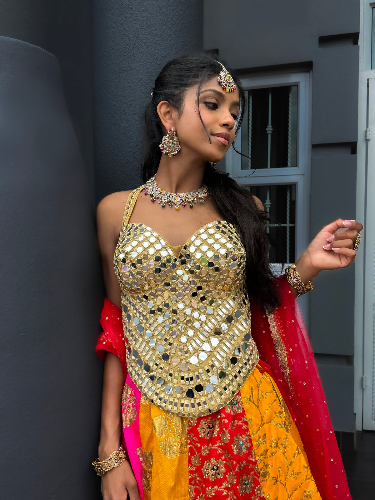 Gold Corset Designer Ablah Work Blouse