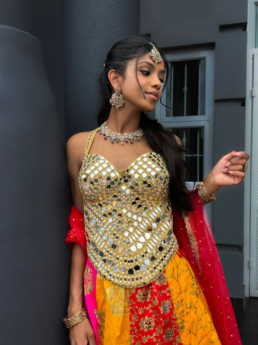 Gold Corset Designer Ablah Work Blouse